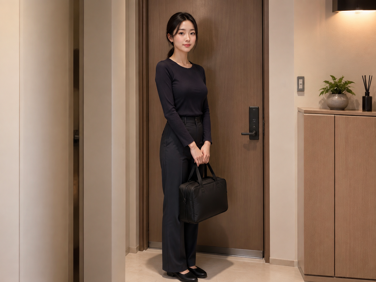 양주 방문 홈케어 일정을 준비하는 젊은 성인 한국 여성 관리사